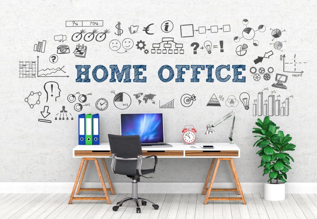 Modernes Homeoffice mit kreativer Wandgestaltung | Akustikpaneel